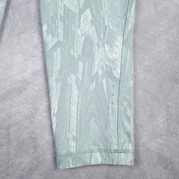 Lululemon Swift Speed Tights Womens 4 Blue White High Rise Pockets Crop Jacquard - Picture 6 of 16